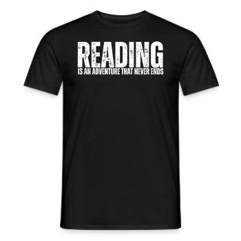 Reading is an adventure book lover - Men's T-Shirt - black - Front - AI Model Male 178 light (178cm)