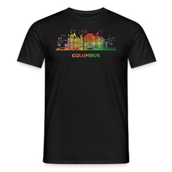 Columbusite Skyline Columbus - T-shirt homme - noir - Devant - AI Model Male 178 light (178cm)
