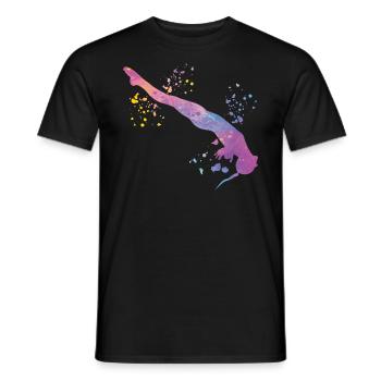 Synchronized Water Diver High Diver - Men's T-Shirt - black - Front - AI Model Male 178 light (178cm)