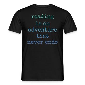 Reading is an adventure book lover - Men's T-Shirt - black - Front - AI Model Male 178 light (178cm)