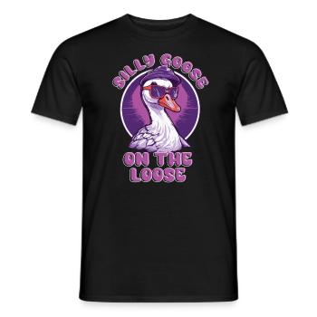 Die Dumme Gans Auf Freiem Fuß - Männer T-Shirt - Schwarz - Vorne - AI Model Male 178 light (178cm)
