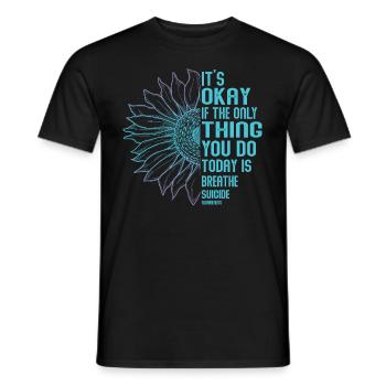 Sensibilisation à la prévention du suicide - T-shirt homme - noir - Devant - AI Model Male 178 light (178cm)