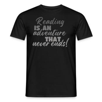 Reading is an adventure book lover - Men's T-Shirt - black - Front - AI Model Male 178 light (178cm)