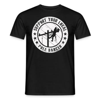 American Lineman Powerline Worker Design - Men's T-Shirt - black - Front - AI Model Male 178 light (178cm)