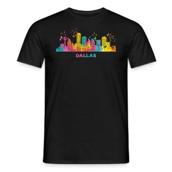 Dallasite Skyline Dallas - Men's T-Shirt - black - Front - AI Model Male 178 light (178cm)
