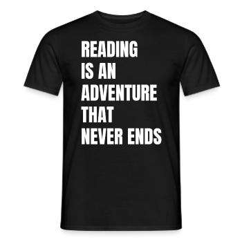 Reading is an adventure book lover - Men's T-Shirt - black - Front - AI Model Male 178 light (178cm)