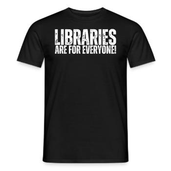 Libraries are for everyone to read - Men's T-Shirt - black - Front - AI Model Male 178 light (178cm)