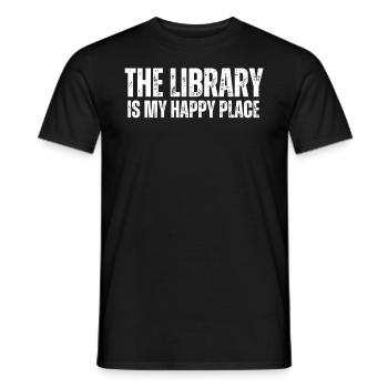 Bibliothèque livre amant lecture rat de bibliothèque - T-shirt homme - noir - Devant - AI Model Male 178 light (178cm)