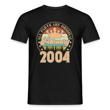 Février 2004. Cadeau d’anniversaire février 2004. - T-shirt homme - noir - Devant - AI Model Male 178 light (178cm)