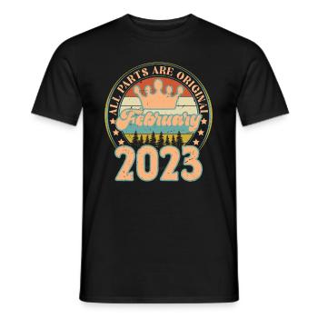 February 2023. February 2023 Birthday Gift. - Men's T-Shirt - black - Front - AI Model Male 178 light (178cm)