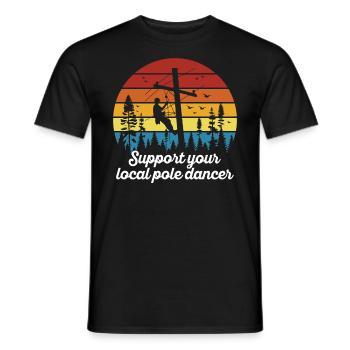 American Lineman Powerline Worker Design - Men's T-Shirt - black - Front - AI Model Male 178 light (178cm)
