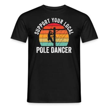 Soutenez votre monteur de lignes Pole Dancer local - T-shirt homme - noir - Devant - AI Model Male 178 light (178cm)
