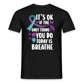 Mental Health Warrior Purple and Turquoise - Men's T-Shirt - black - Front - AI Model Male 178 light (178cm)