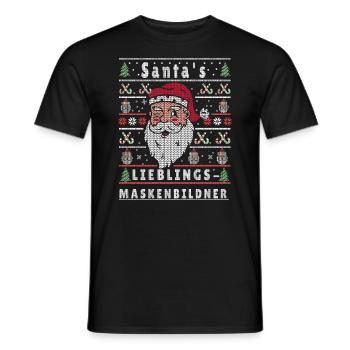Ugly Weihnachten SANTAS LIEBLINGS Maskenbildner - Männer T-Shirt - Schwarz - Vorne - AI Model Male 178 light (178cm)