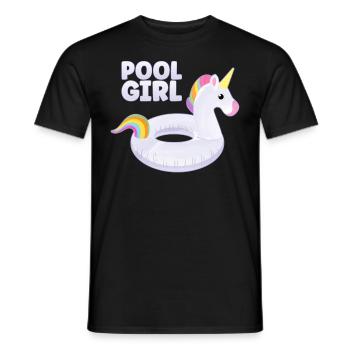 Pool Girl Unicorn Floatie Swimming Pool - Men's T-Shirt - black - Front - AI Model Male 178 light (178cm)