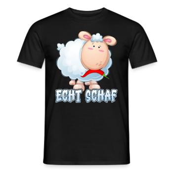 Real Sheep North German Lamb Sheep Shepherd - Men's T-Shirt - black - Front - AI Model Male 178 light (178cm)