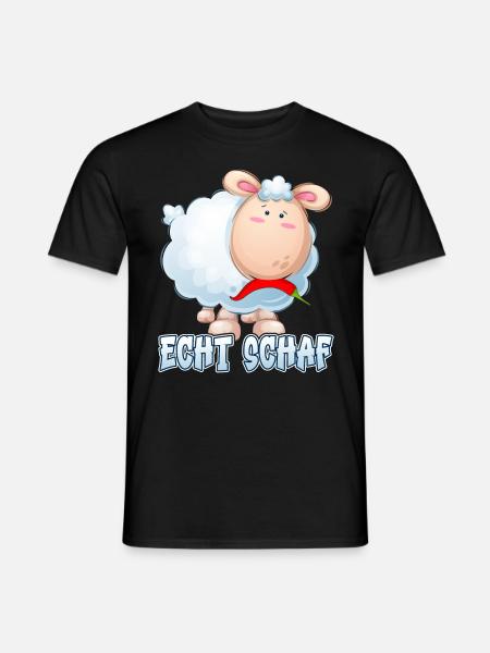 Echt Schaf Norddeutsch Lamm Schäfchen Schäfer - Männer T-Shirt - Schwarz