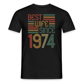 Best wife since 1974 50th wedding anniversary - Men's T-Shirt - black - Front - AI Model Male 178 light (178cm)