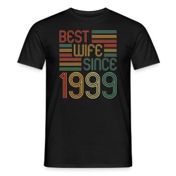 Best wife since 1999 25th wedding anniversary - Men's T-Shirt - black - Front - AI Model Male 178 light (178cm)