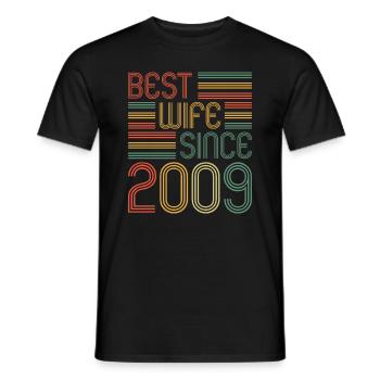 Best wife since 2009 15th wedding anniversary - Men's T-Shirt - black - Front - AI Model Male 178 light (178cm)