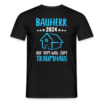 Constructeur 2024 Nous construisons les constructeurs de maisons de nos rêves - T-shirt homme - noir - Devant - AI Model Male 178 light (178cm)