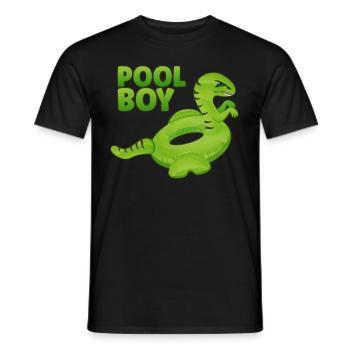 Pool Boy Dinosaurier Floatie Schwimmbad - Männer T-Shirt - Schwarz - Vorne - AI Model Male 178 light (178cm)