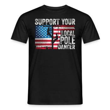 American Lineman Powerline Worker Design - Men's T-Shirt - black - Front - AI Model Male 178 light (178cm)