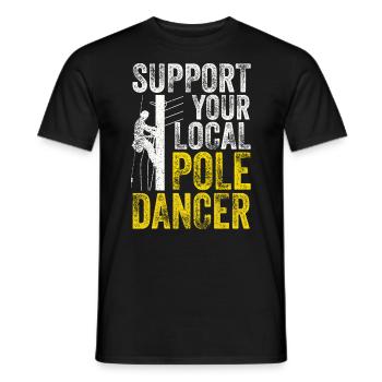 Conception américaine de monteur de lignes électriques - T-shirt homme - noir - Devant - AI Model Male 178 light (178cm)