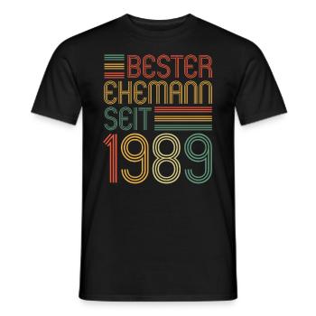 Best husband since 1989 35th wedding anniversary - Men's T-Shirt - black - Front - AI Model Male 178 light (178cm)