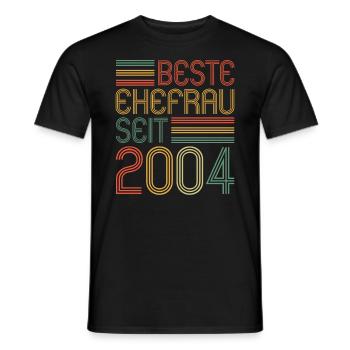 Best wife since 2004 20th wedding anniversary - Men's T-Shirt - black - Front - AI Model Male 178 light (178cm)