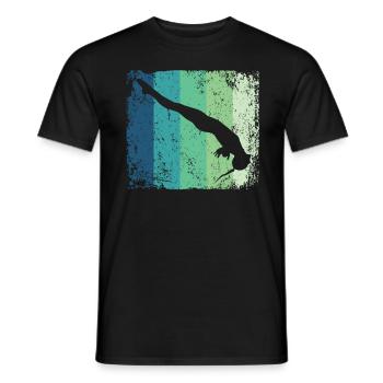 Plongeon, Saut artistique, Plongeon synchronisé - T-shirt homme - noir - Devant - AI Model Male 178 light (178cm)