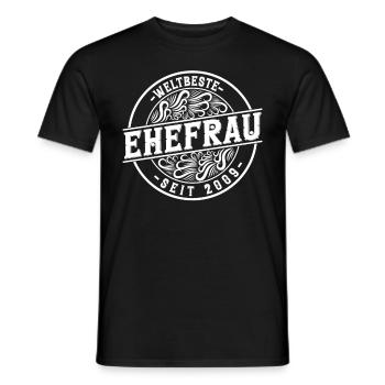 Best wife since 2009 15th wedding anniversary - Men's T-Shirt - black - Front - AI Model Male 178 light (178cm)