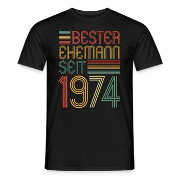 Best husband since 1974 50th wedding anniversary - Men's T-Shirt - black - Front - AI Model Male 178 light (178cm)
