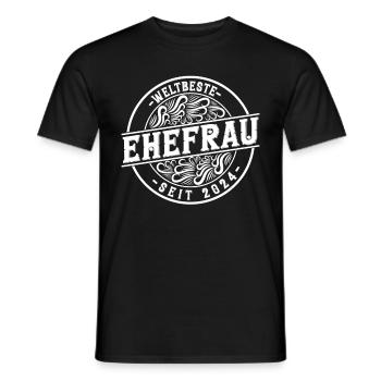 Beste Ehefrau seit 2024 1.Hochzeitstag - Männer T-Shirt - Schwarz - Vorne - AI Model Male 178 light (178cm)