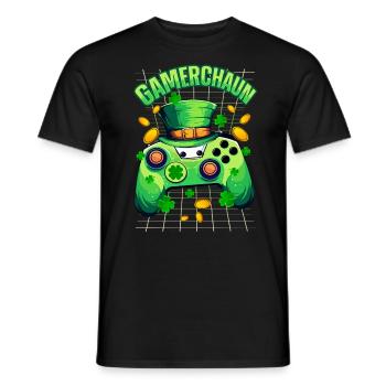 St. Patrick's Day Gamerchaun Gaming Gamer - Männer T-Shirt - Schwarz - Vorne - AI Model Male 178 light (178cm)