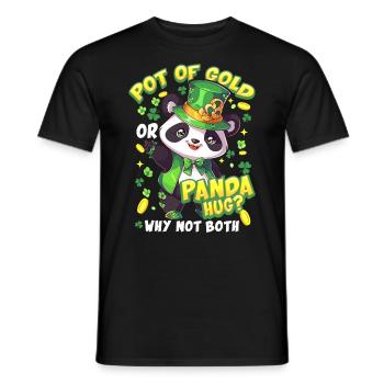 St. Patrick's Day Panda-Umarmung - Männer T-Shirt - Schwarz - Vorne - AI Model Male 178 light (178cm)