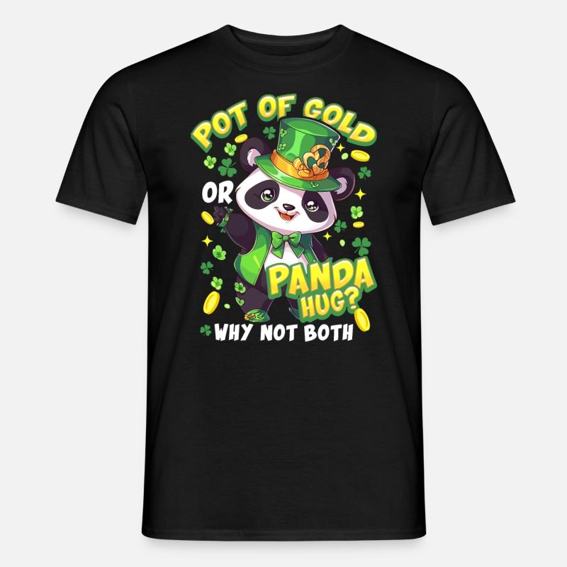 Câlin Panda de la Saint-Patrick - T-shirt homme - noir