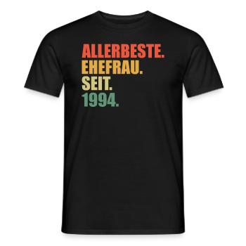 Beste Ehefrau seit 1994 30.Hochzeitstag - Männer T-Shirt - Schwarz - Vorne - AI Model Male 178 light (178cm)