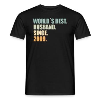 Best husband since 2009 15th wedding anniversary - Men's T-Shirt - black - Front - AI Model Male 178 light (178cm)