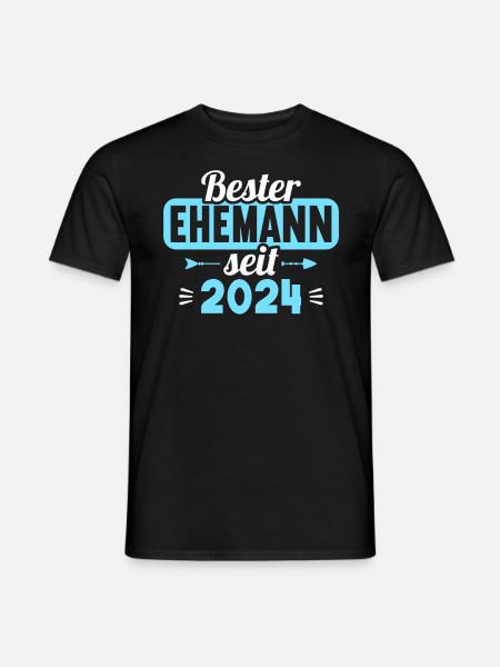 Best husband since 2024 1st wedding anniversary - Men's T-Shirt - black