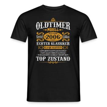 Vintage Car Year 2006 Vintage Birthday Gift - Men's T-Shirt - black - Front - AI Model Male 178 light (178cm)