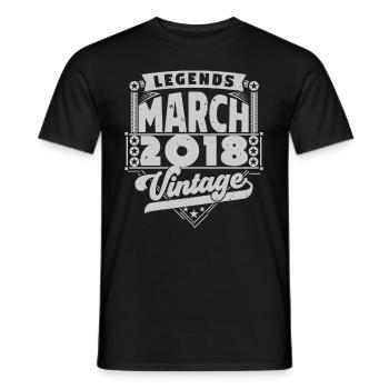 Vintage Anniversary Gift March 2018, March 2018. - Men's T-Shirt - black - Front - AI Model Male 178 light (178cm)