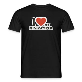 Minicamper Love Camping-Camper Microcamper - Men's T-Shirt - black - Front - AI Model Male 178 light (178cm)