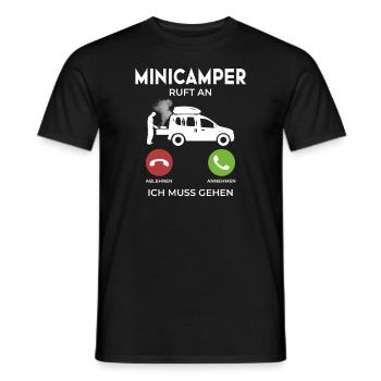 Minicamper CALLS Camping-Camper Microcamper - Men's T-Shirt - black - Front - AI Model Male 178 light (178cm)