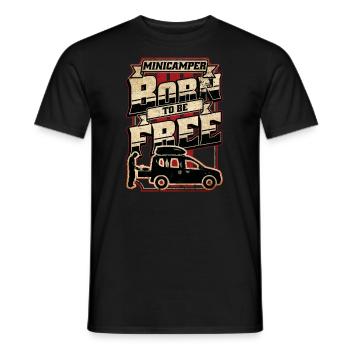 Minicamper BORN Camping-Camper Microcamper - Men's T-Shirt - black - Front - AI Model Male 178 light (178cm)