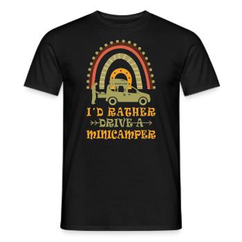 Minicamper Hobby Camping-Camper Microcamper - Men's T-Shirt - black - Front - AI Model Male 178 light (178cm)