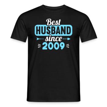 Best husband since 2009 15th wedding anniversary - Men's T-Shirt - black - Front - AI Model Male 178 light (178cm)