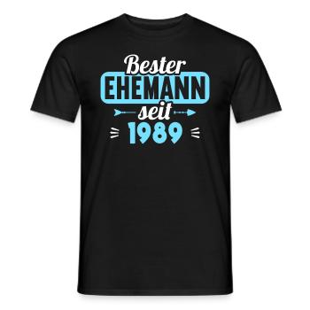 Best husband since 1989 35th wedding anniversary - Men's T-Shirt - black - Front - AI Model Male 178 light (178cm)