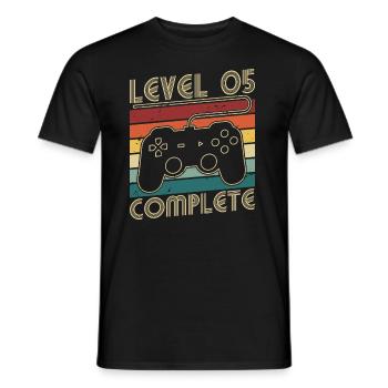 Cadeau d'anniversaire complet de 5 ans de niveau 5 - T-shirt homme - noir - Devant - AI Model Male 178 light (178cm)