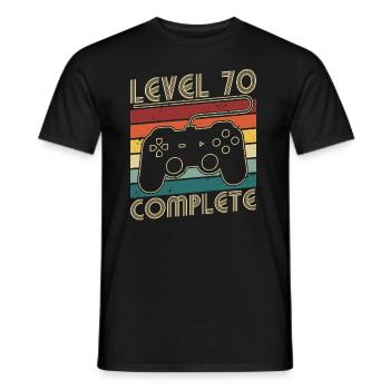 Level 70 Complete 70 years birthday gift - Men's T-Shirt - black - Front - AI Model Male 178 light (178cm)